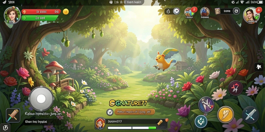 Tampilan gameplay SIGNATURE77 yang menggugah selera bercocok tanam.