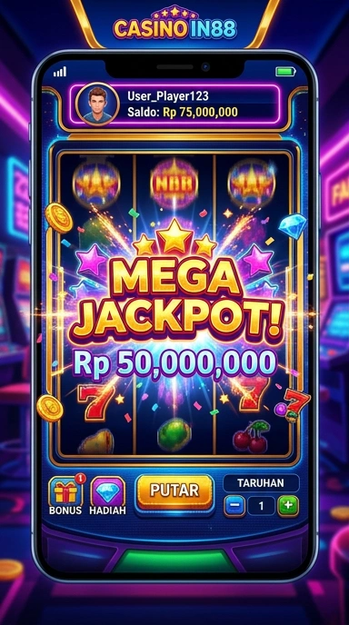 Tampilan utama in88 yang sederhana dan menarik.